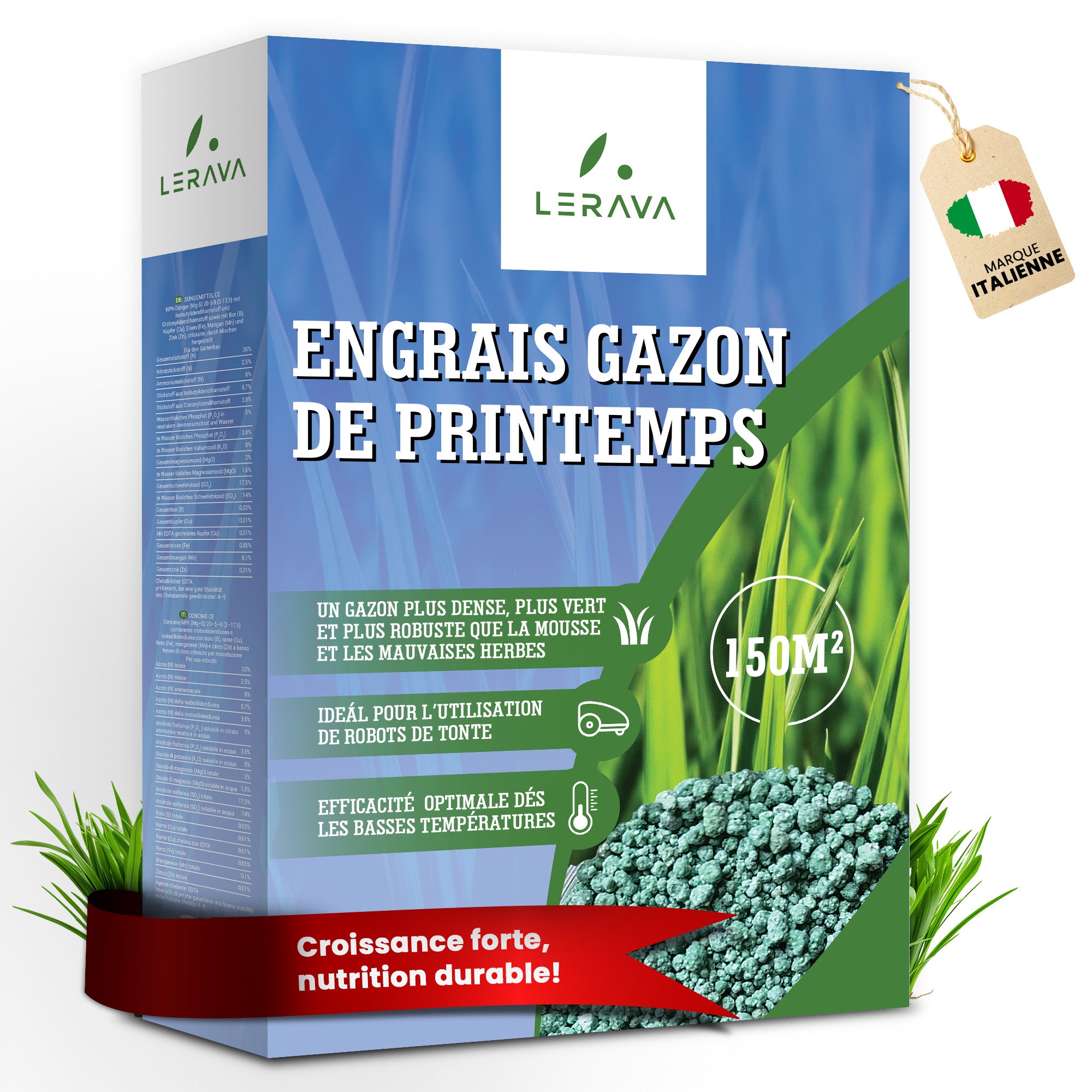 Concime Per Prato Plantemus - NPK 12-11-18 Con Micronutrienti - 10 Kg Per 350 M² - Foto 3