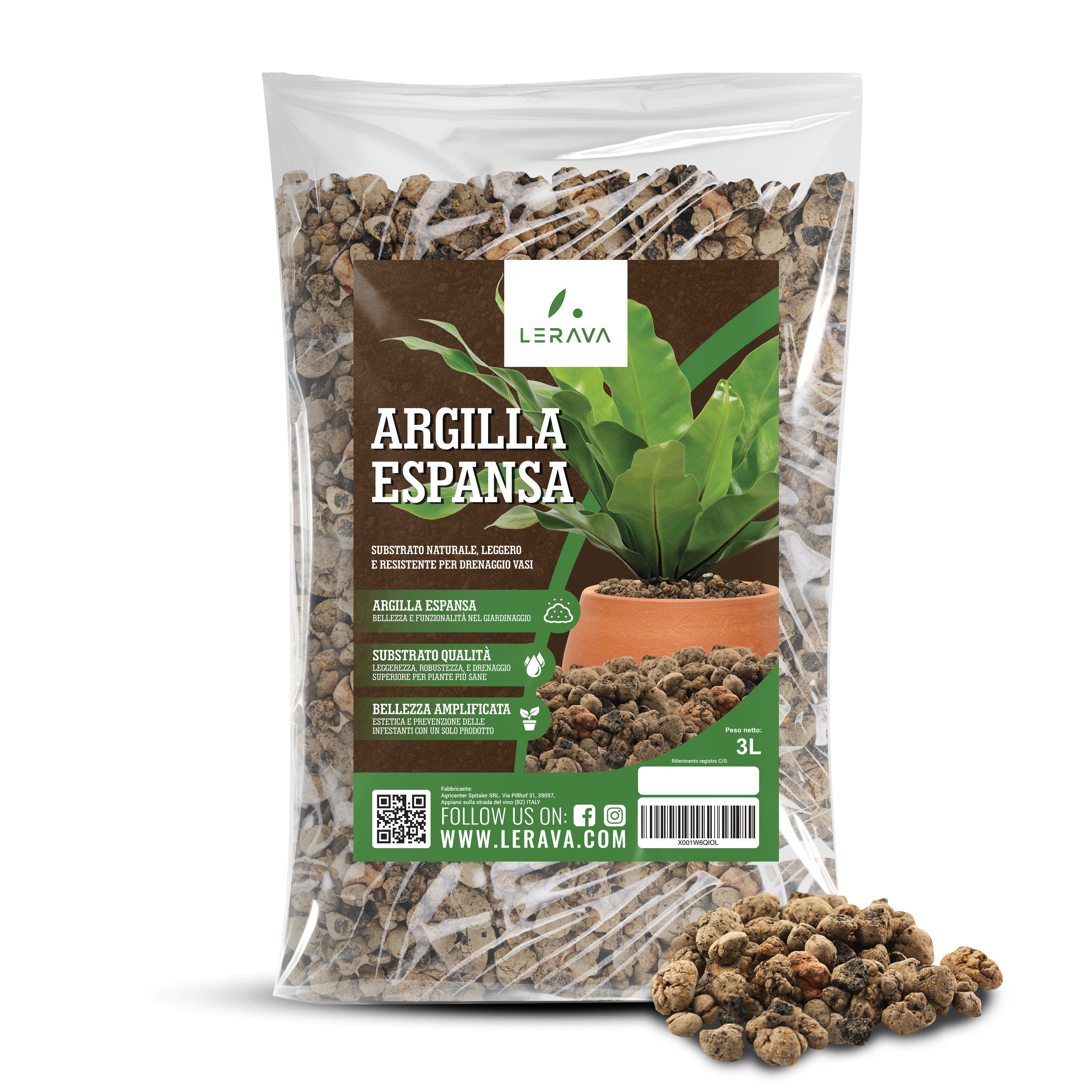 Argilla Espansa CULTIVERS - Palline Per Drenaggio Vasi E Idroponica, 20 Litri, 8/16 Mm - Foto 10
